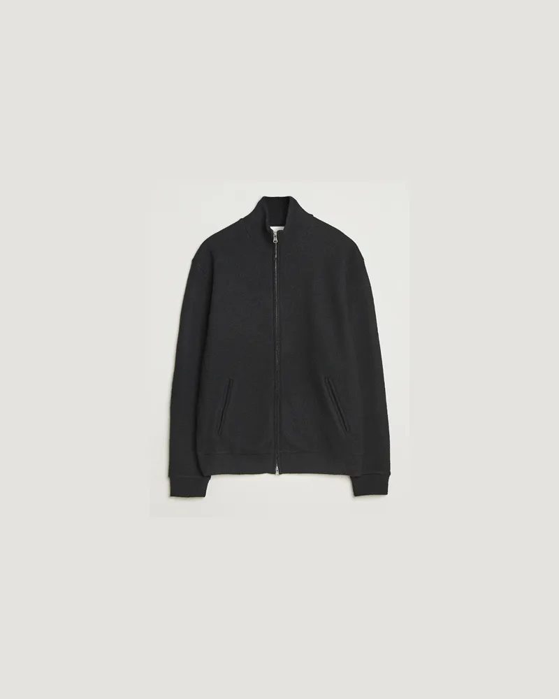 NN 07 Boiled Wool Full Zip Black Schwarz