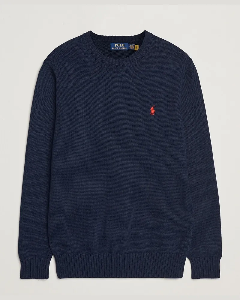 Ralph Lauren Cotton Crew Neck Sweater Hunter Navy Blau