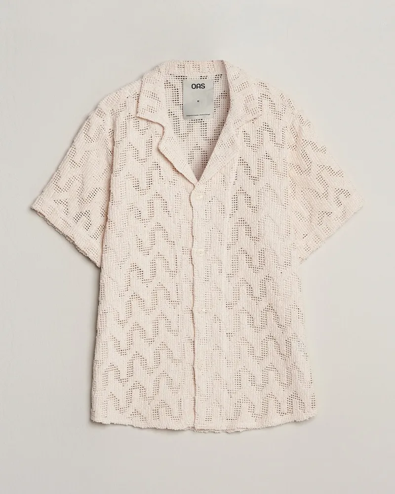 OAS Atlas Cuba Crochet Shirt Off White Beige