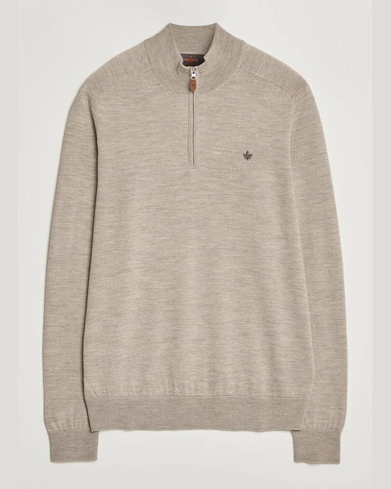 Morris John Merino Half Zip Khaki Beige