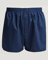 Sunspel Classic Woven Baumwoll Boxer Shorts Navy Blau