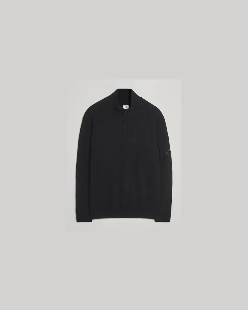 C.P. Company Knitted Lambswool Half-Zip Black Schwarz