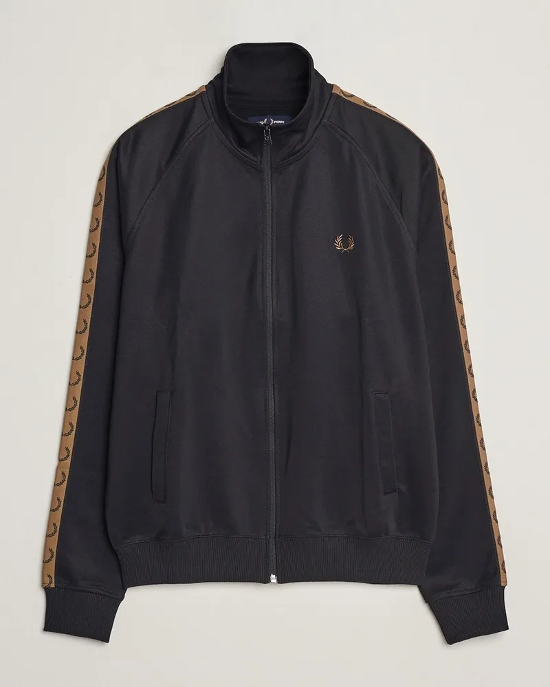 Fred Perry Taped Track Jacket Black Schwarz