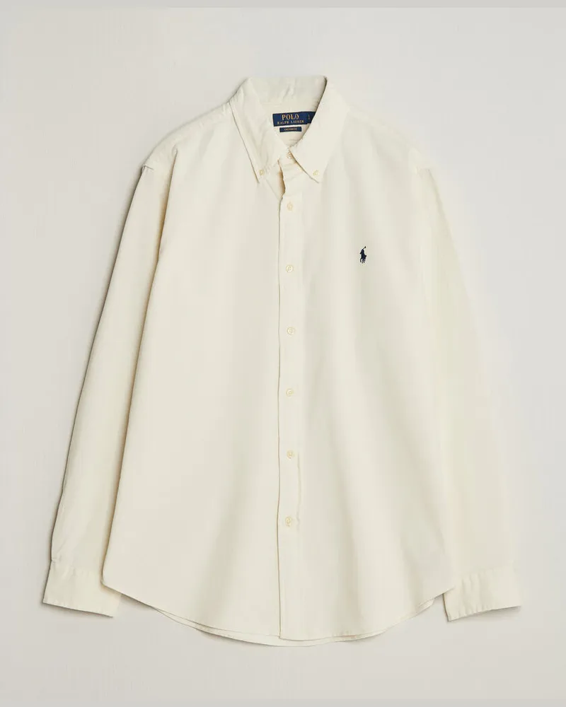 Ralph Lauren Custom Fit BD Corduroy Shirt Clubhouse Cream Weiß