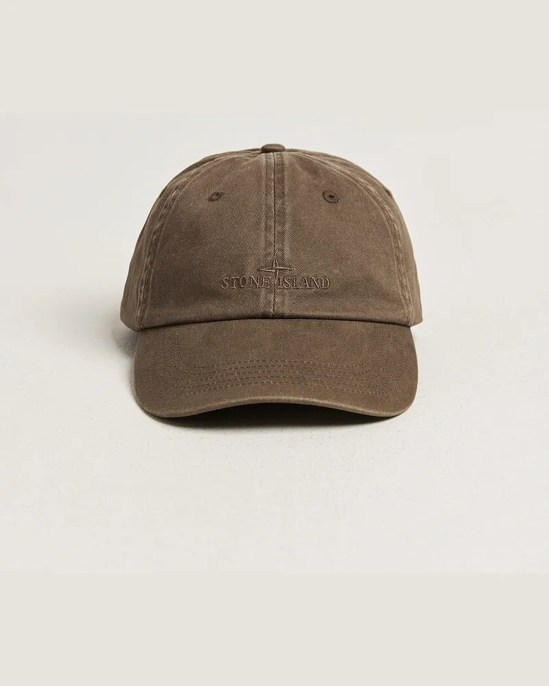 Stone Island Brushed Cotton Gabardine Cap Umber Braun