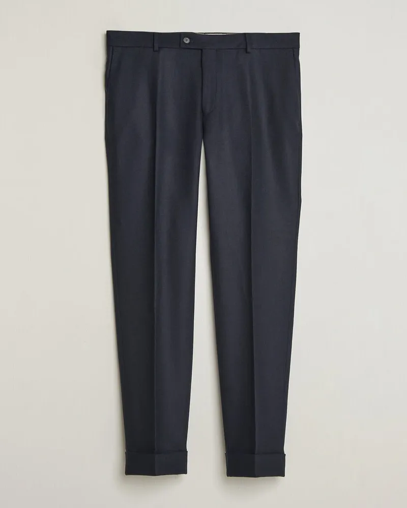 Morris Flannel Suit Trousers Navy Blau