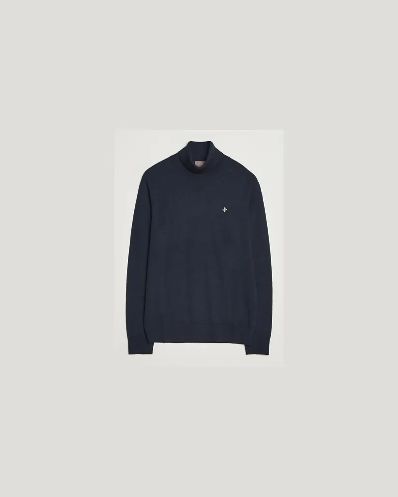 Morris Merino Roller Neck Navy Blau