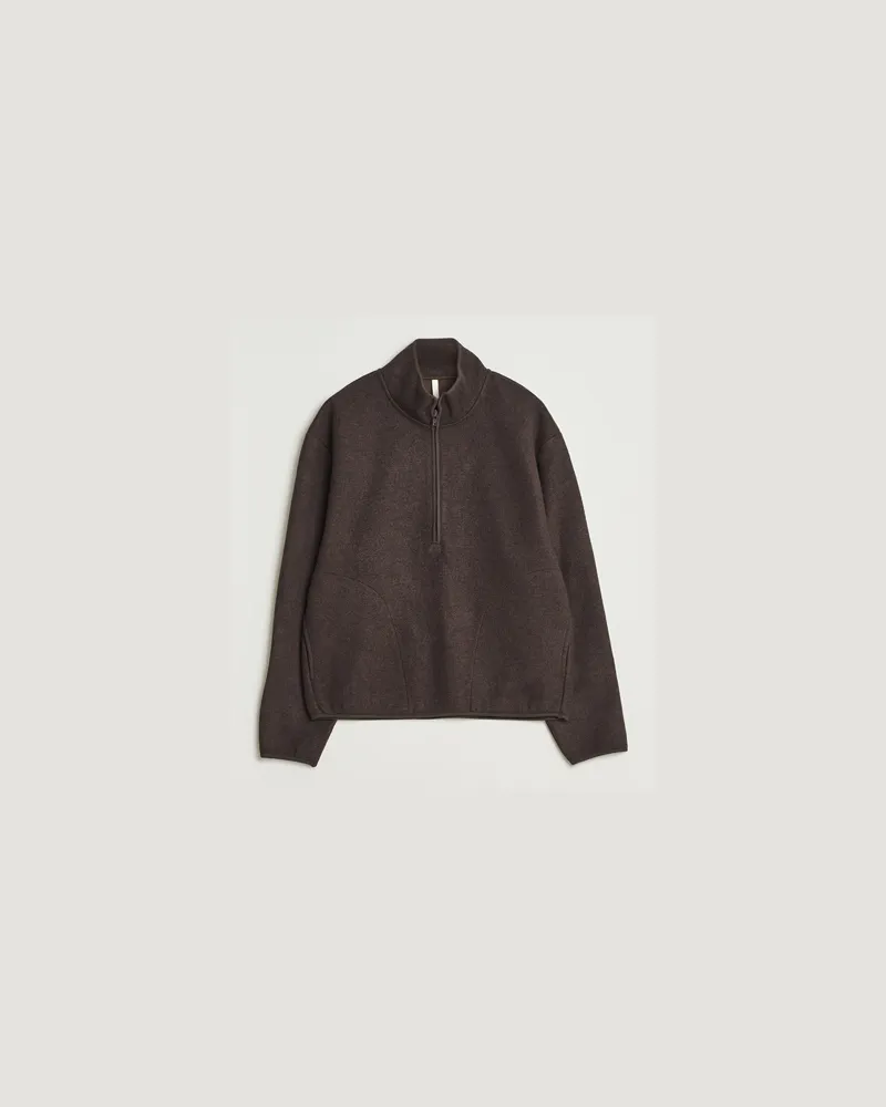 Sunflower Wool Half Zip Dark Brown Braun
