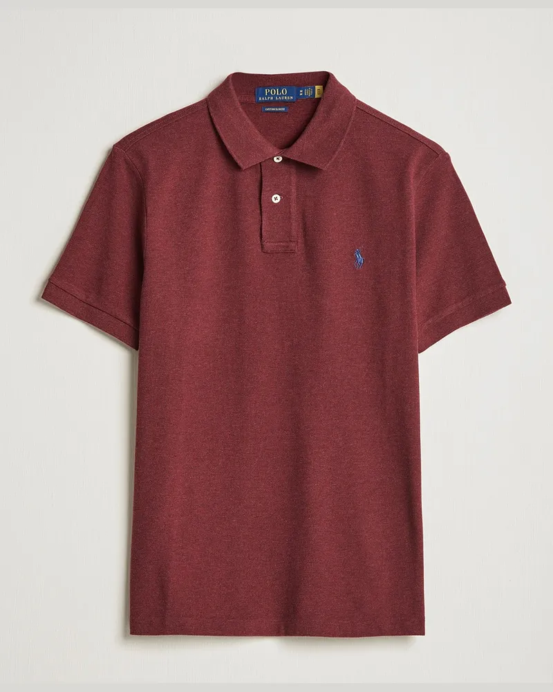 Ralph Lauren Custom Slim Fit Polo Spring Wine Heather Rot