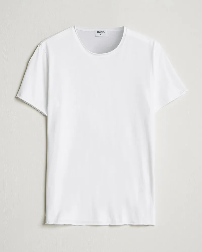 Filippa K Roll Neck Crew Neck Tee White Weiß