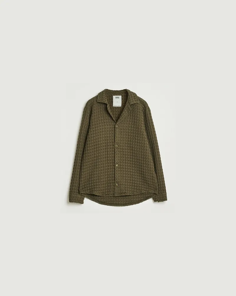 OAS Turtle Waffle Cuba Shirt Dark Green Grün
