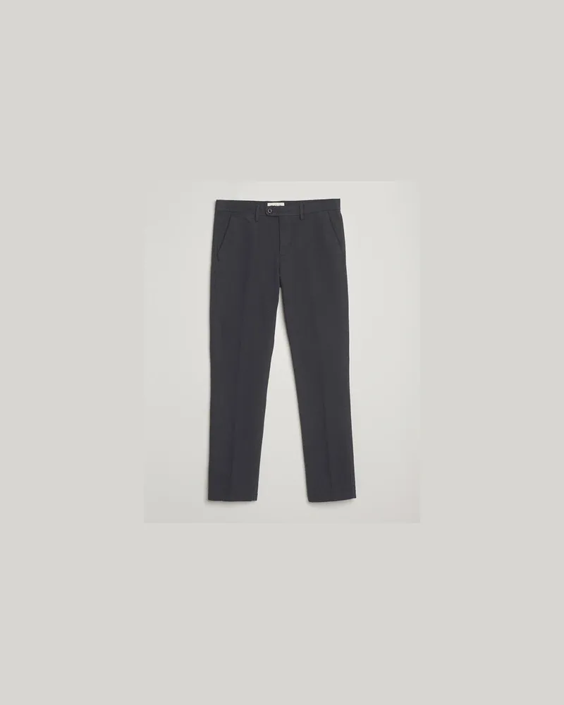 Gant Slim Fit Cotton Herringbone Trousers Antracite Grau