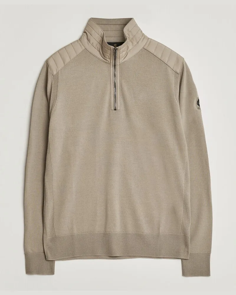 Belstaff Klimington Knitted Half Zip Dark Sand Beige