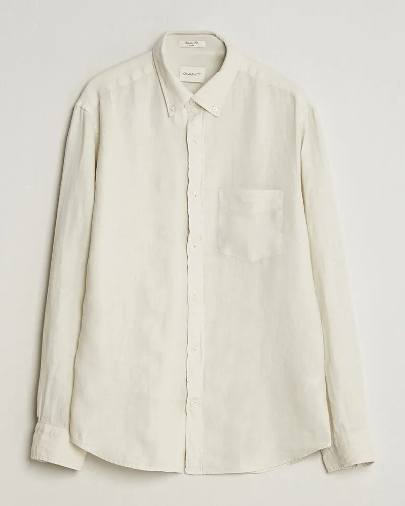 Gant Regular Fit Garment Dyed Linen Shirt Sand Beige