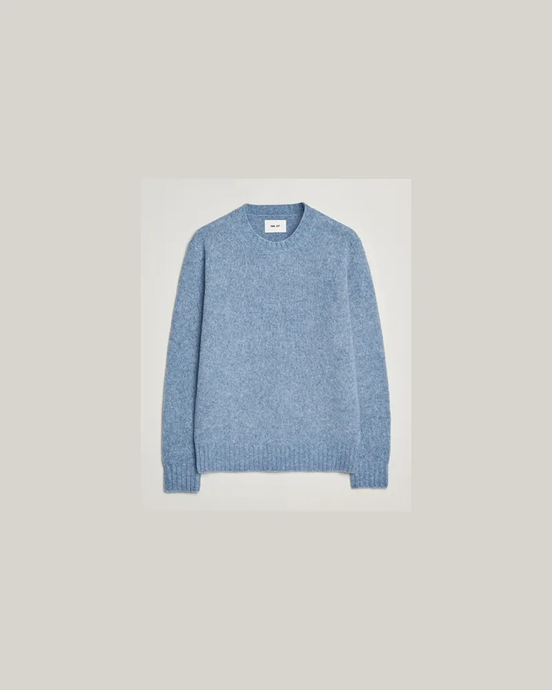 NN 07 Lee Wool Knitted Sweater Denim Blue Blau