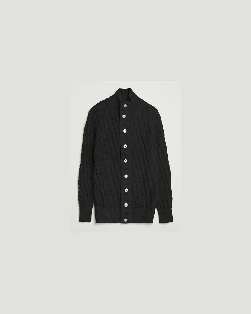 S.N.S Herning S.N Herning Stark Wool Cable Cardigan Black Schwarz