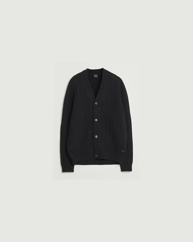 HUGO BOSS Kortho Wool Knitted Cardigan Black Schwarz