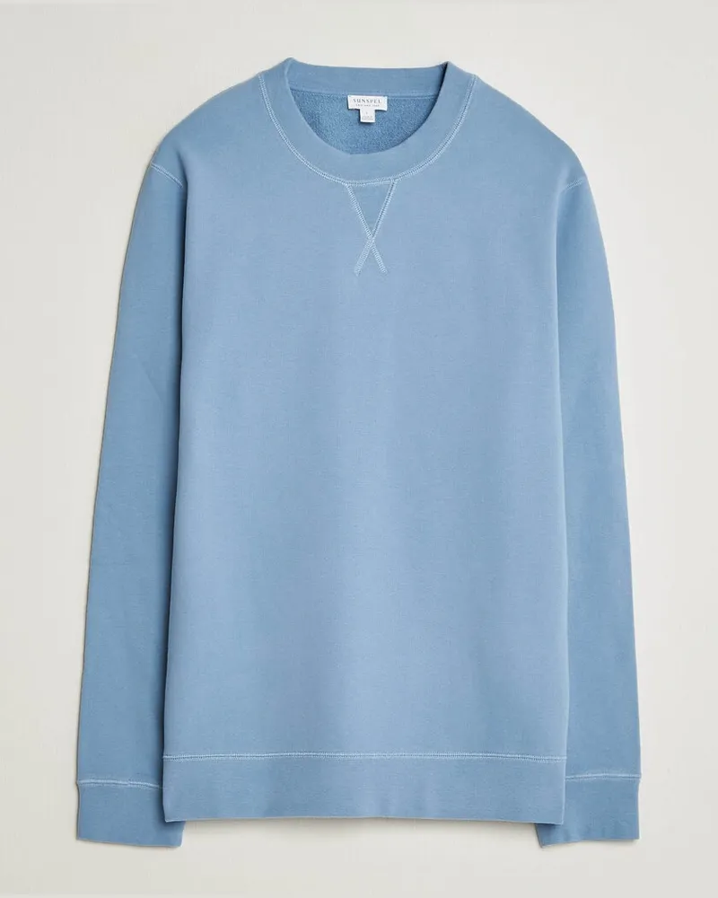Sunspel Loopback Sweatshirt Studio Blue Blau