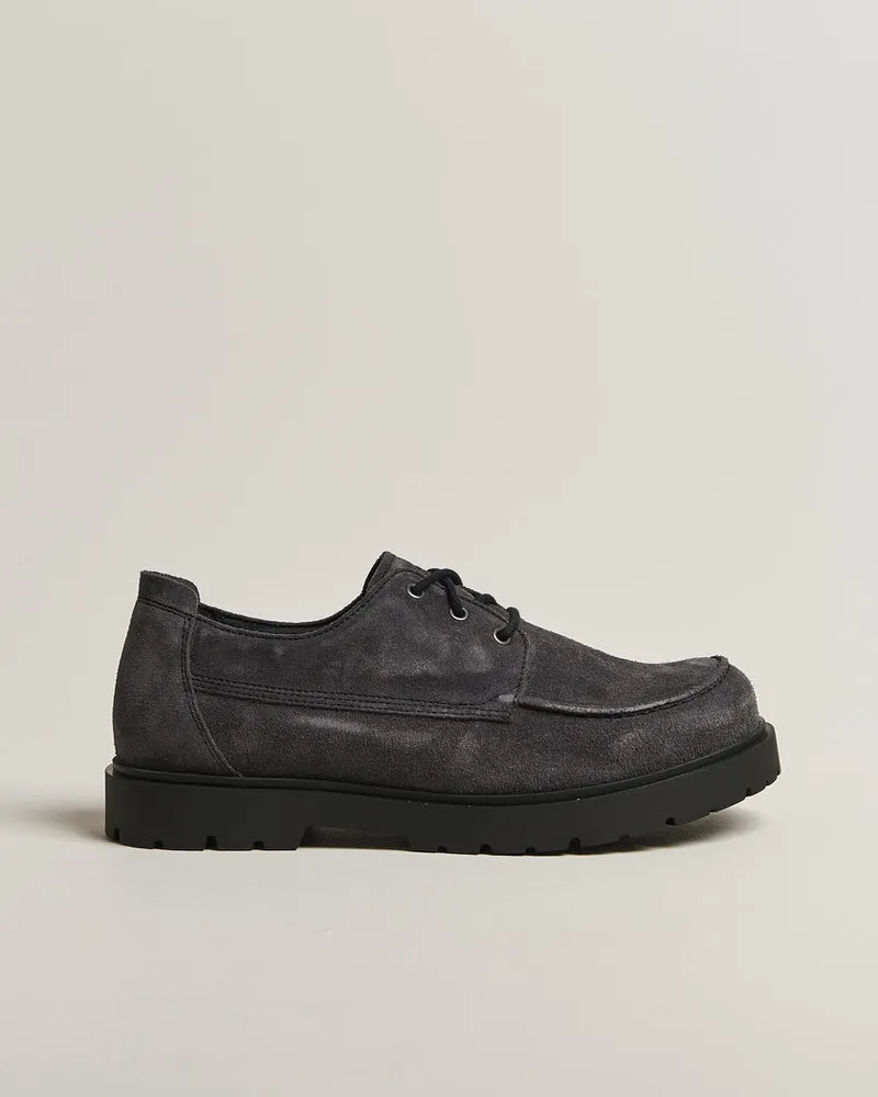 Birkenstock Highwood Moc Lace Charcoal Suede Grau