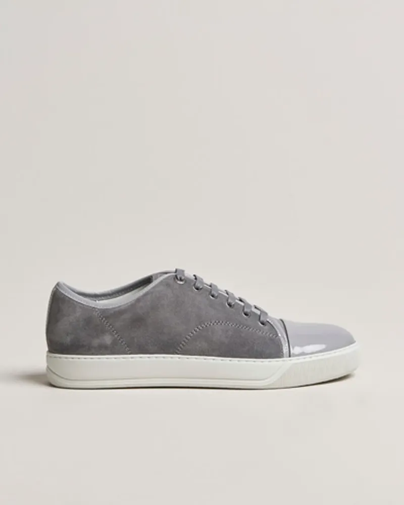 Lanvin Patent Cap Toe Sneaker Light Grey Grau