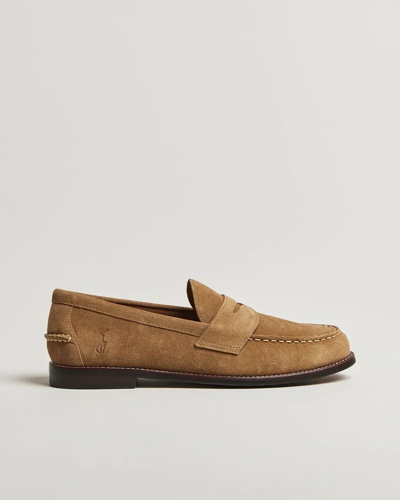 Ralph Lauren Alston Suede Penny Loafer Desert Tan Beige