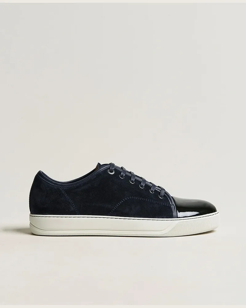 Lanvin DBB1 Patent Cap Toe Sneaker Navy Blau