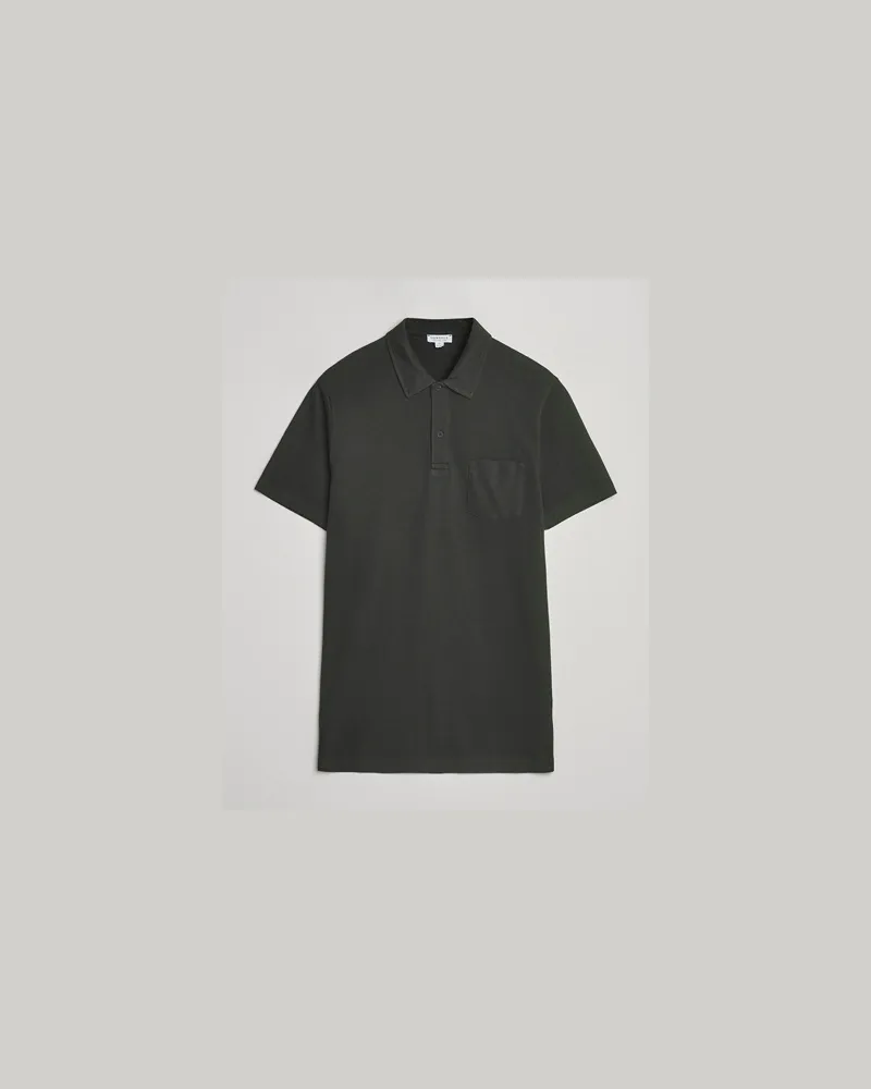 Sunspel Riviera Polo Shirt Dark Green Grün