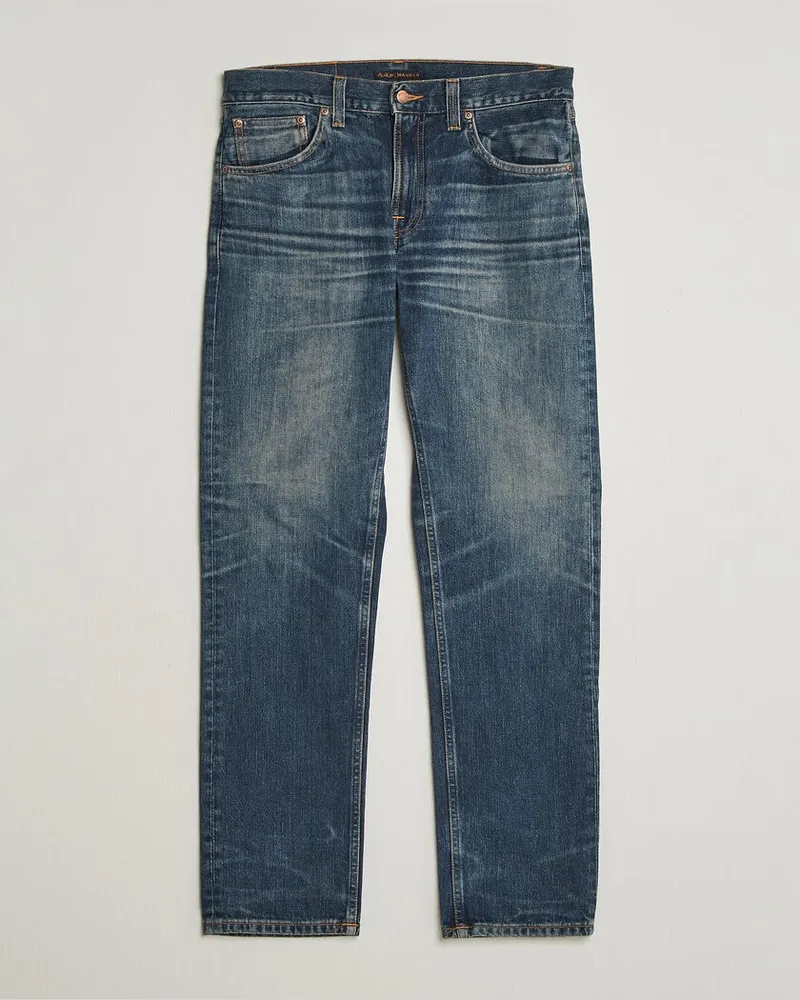 Nudie Jeans Gritty Jackson Jeans Sand Tracks Blau