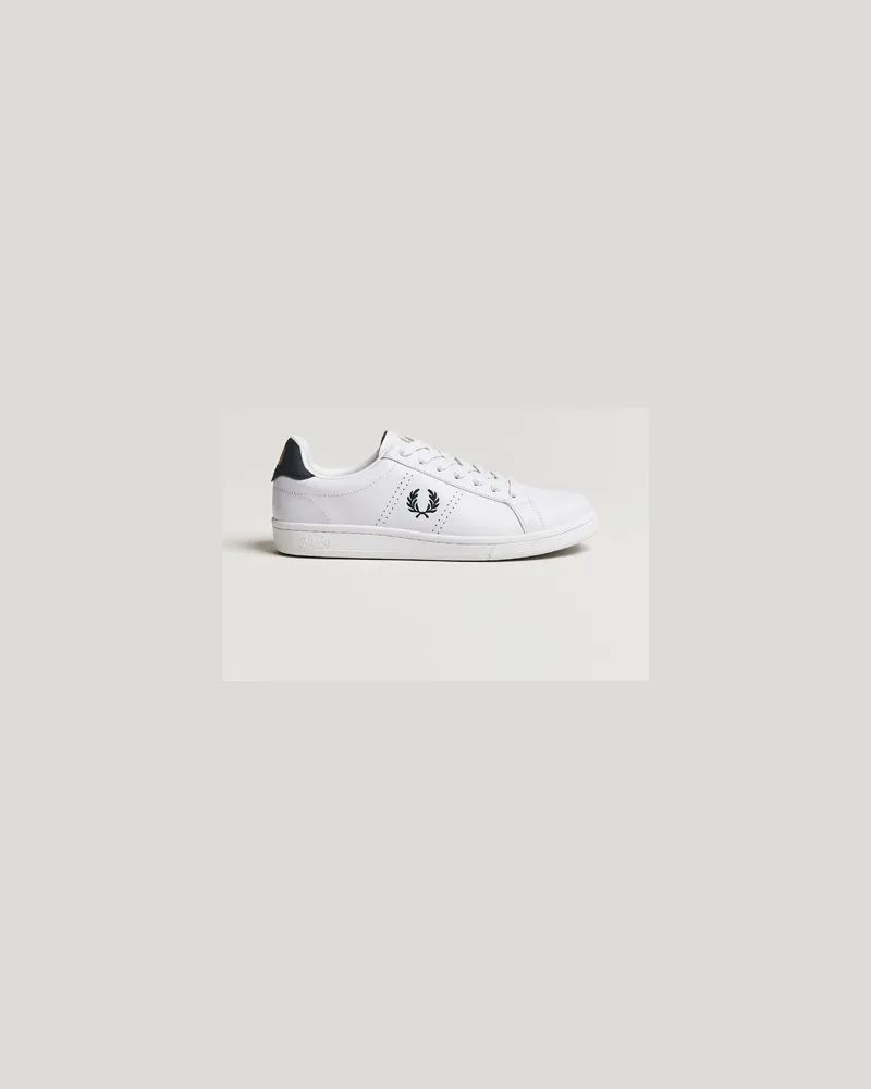 Fred Perry B721 Leder Sneakers White/Navy Weiß