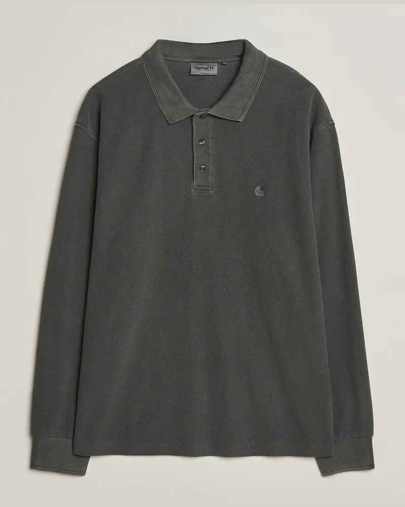 Carhartt WIP Long Sleeve Waffle Rugby Shirt Black Schwarz