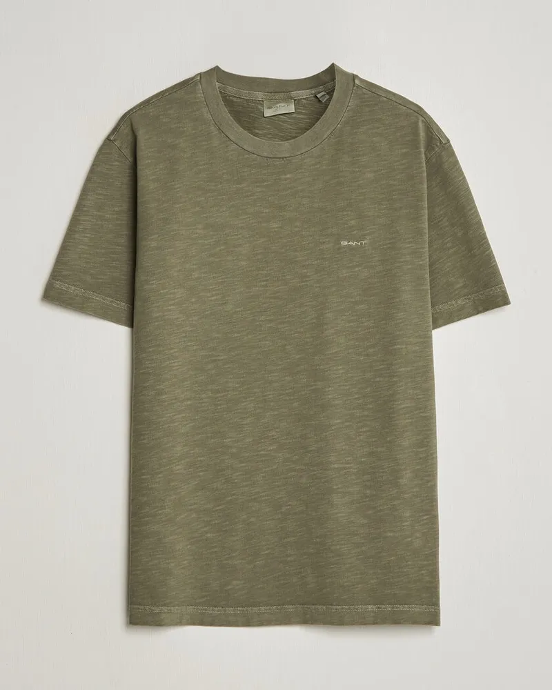 Gant Washed Slub T-Shirt Dry Herb Green Grün