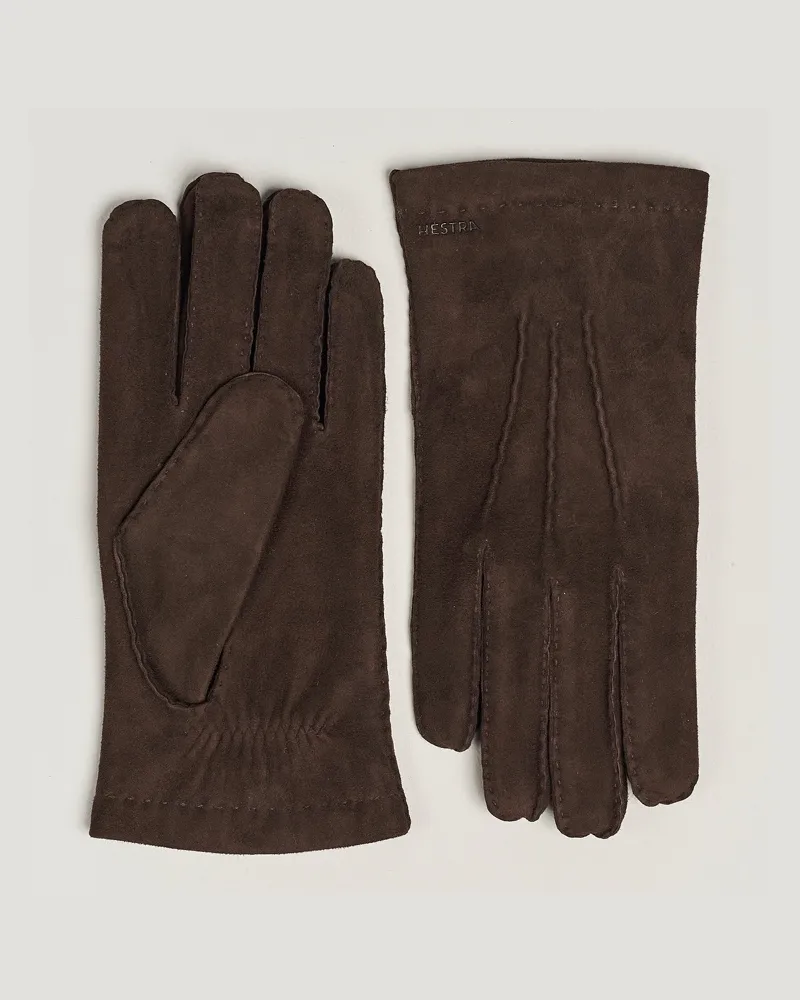 Hestra Arthur Wool Lined Suede Glove Espresso Braun