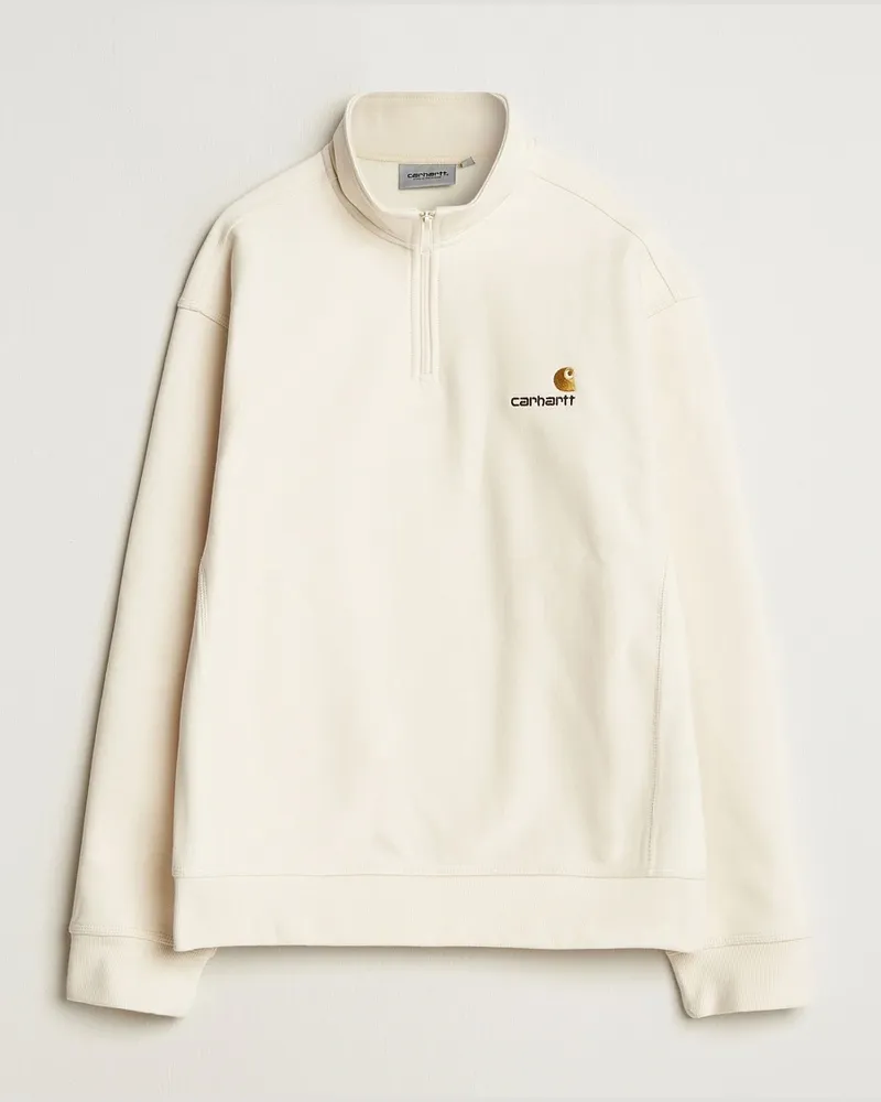 Carhartt WIP American Script Half Zip Sweatshirt Natural Beige