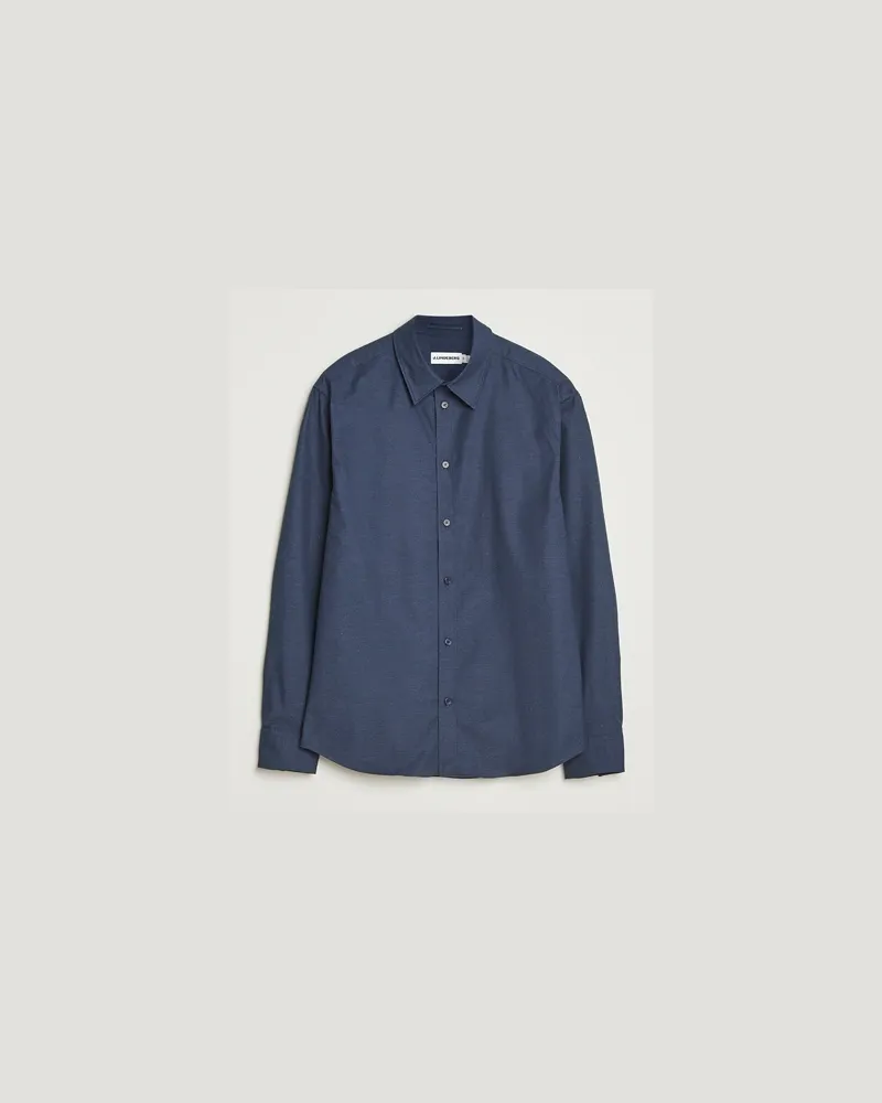 J.Lindeberg Slim Fit Light Flannel Shirt Navy Blau