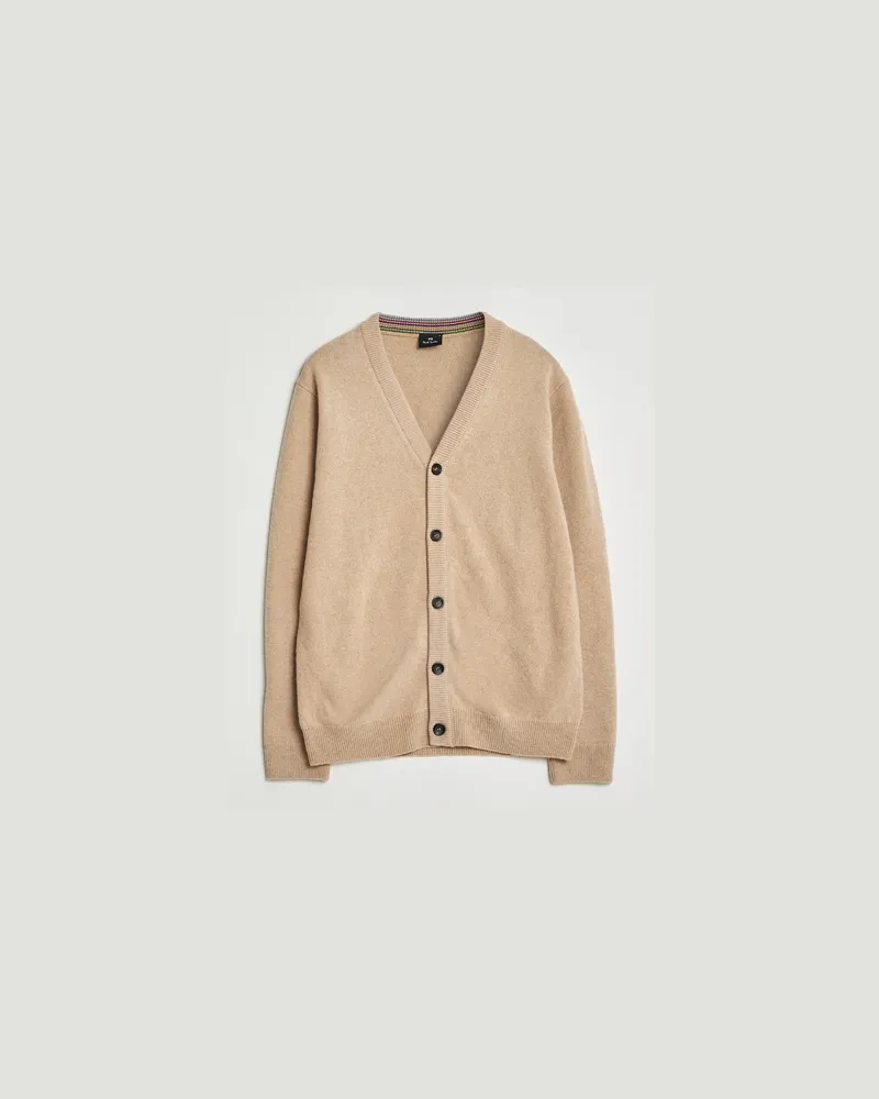 Paul Smith Merino Knitted Cardigan Beige Beige