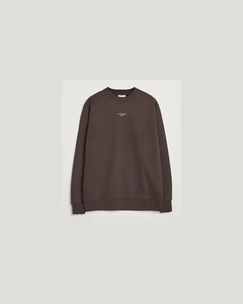 Drôle de Monsieur Classic Slogan Sweatshirt Dark Brown Braun