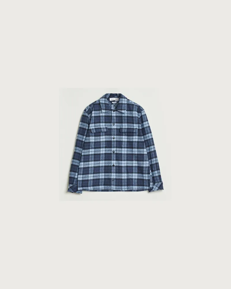 Samsøe & Samsøe Castor Checked Overshirt Stellar Blue Blau