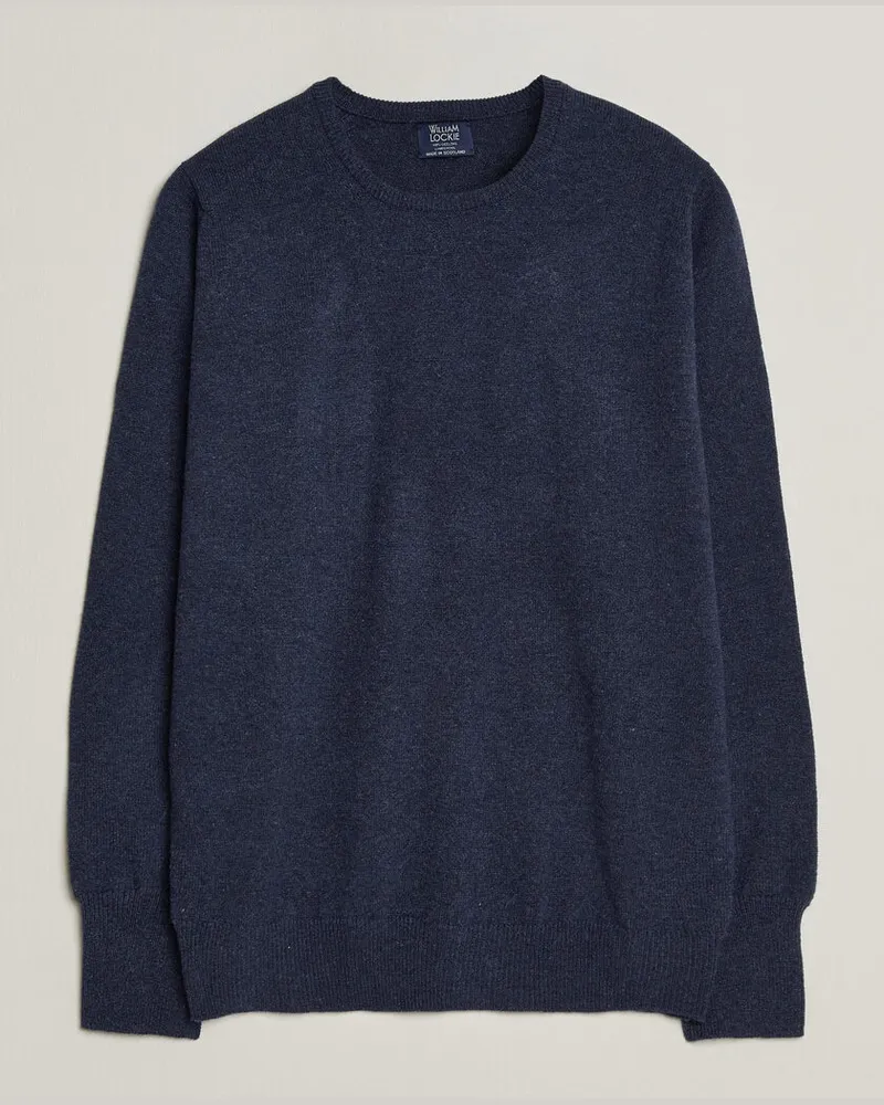 William Lockie Rob Lambswool Crewneck Astra Blau