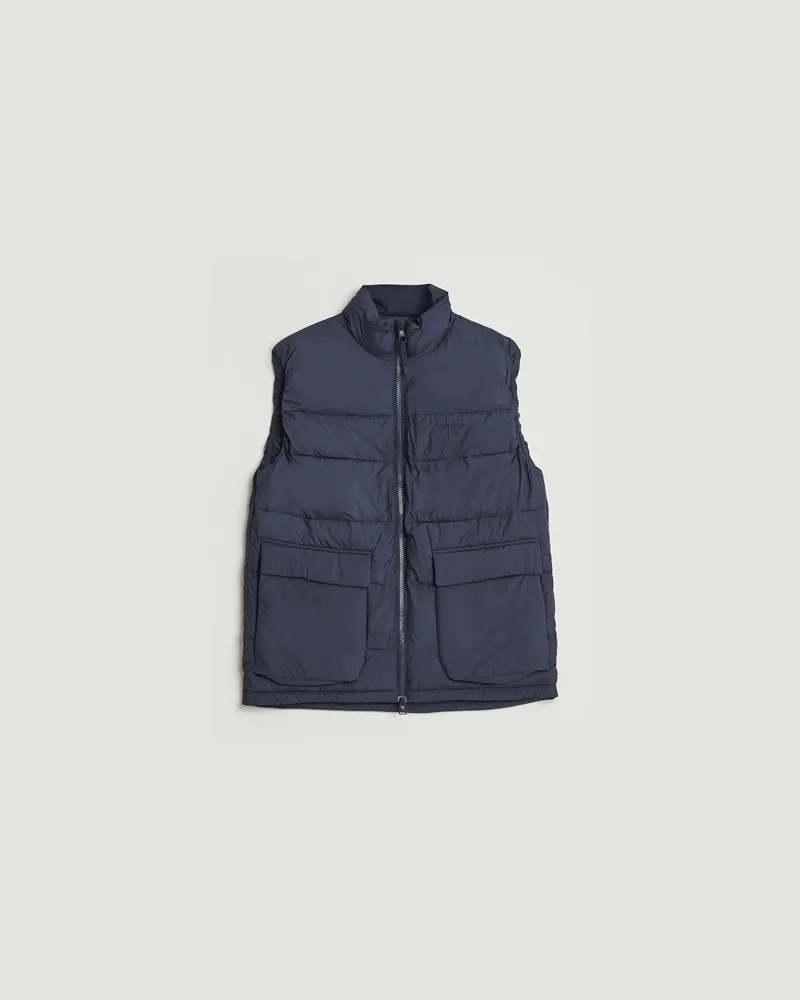 Knowledge Cotton Apparel Puffer Vest Night Sky Blau