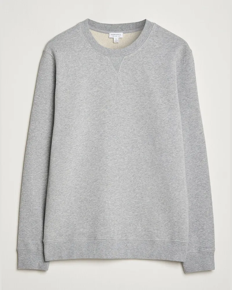 Sunspel Loopback Sweatshirt Grey Melange Grau