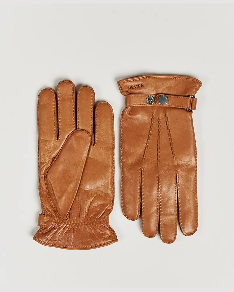 Hestra Jake Wool Lined Buckle Glove Cognac Orange