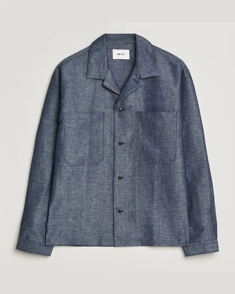 NN 07 Rob Denim Overshirt Raw Indigo Blau