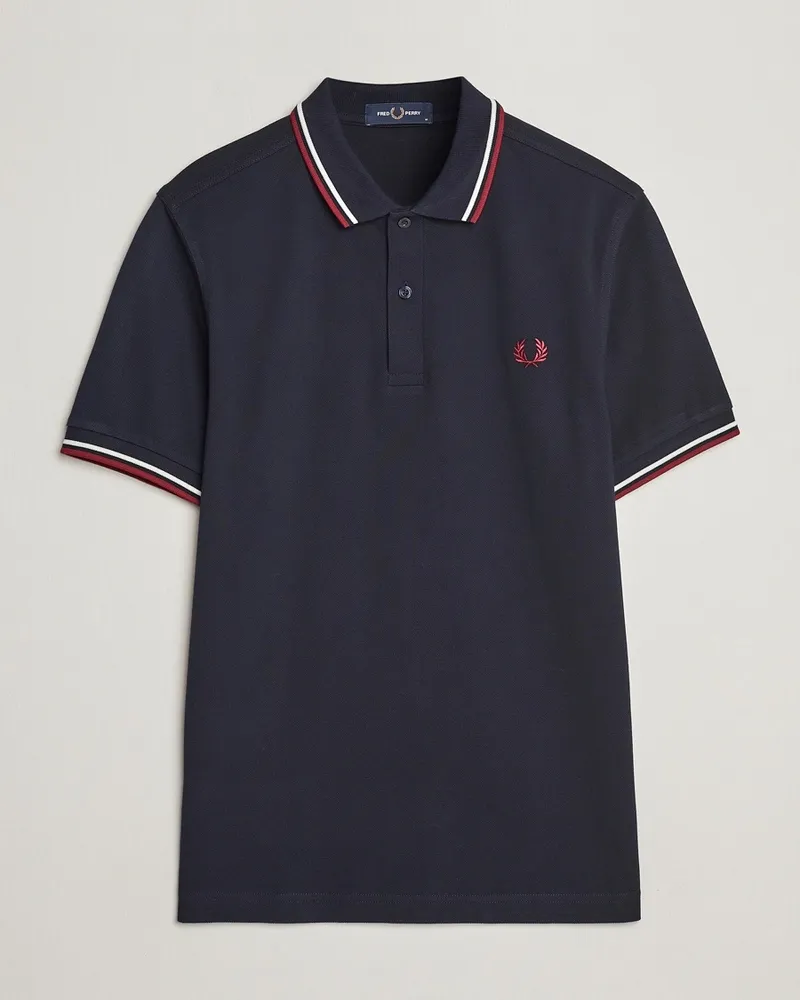 Fred Perry Twin Tipped Polo Shirt Navy Blau