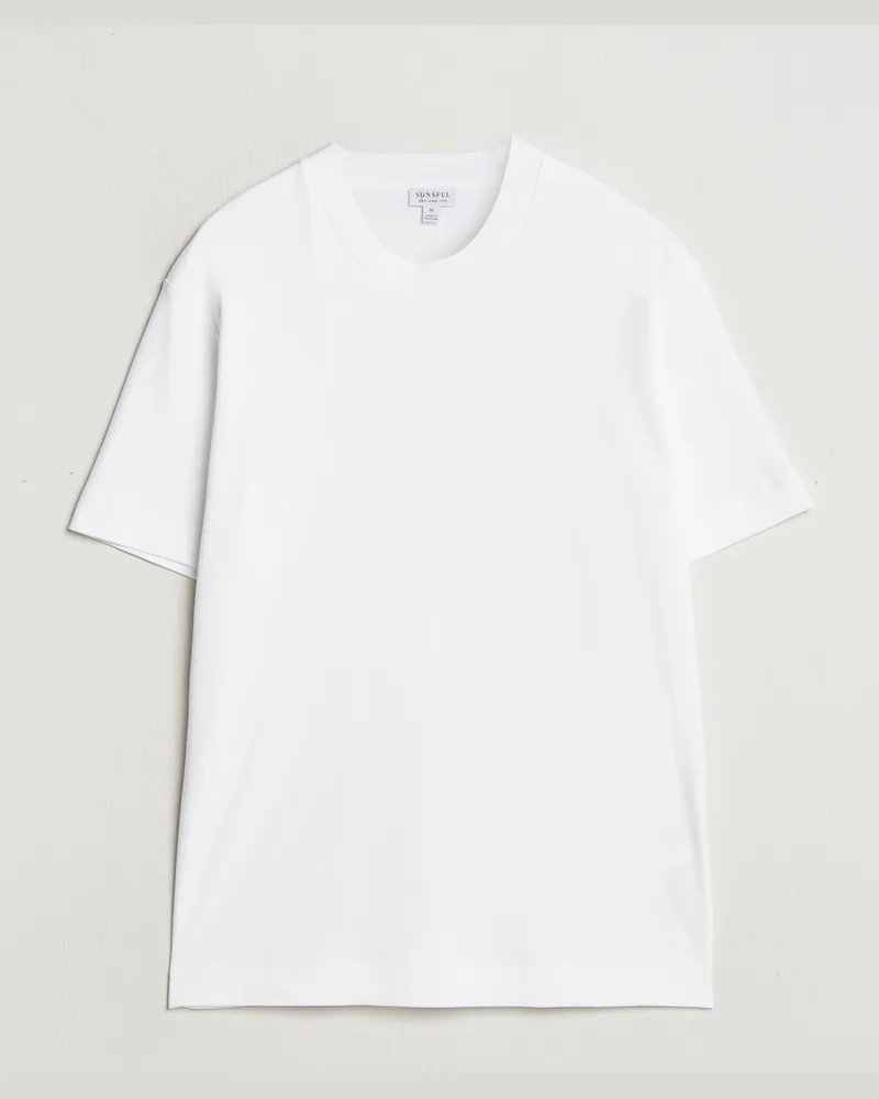 Sunspel Heavy Weight Supima Cotton T-Shirt White Weiß