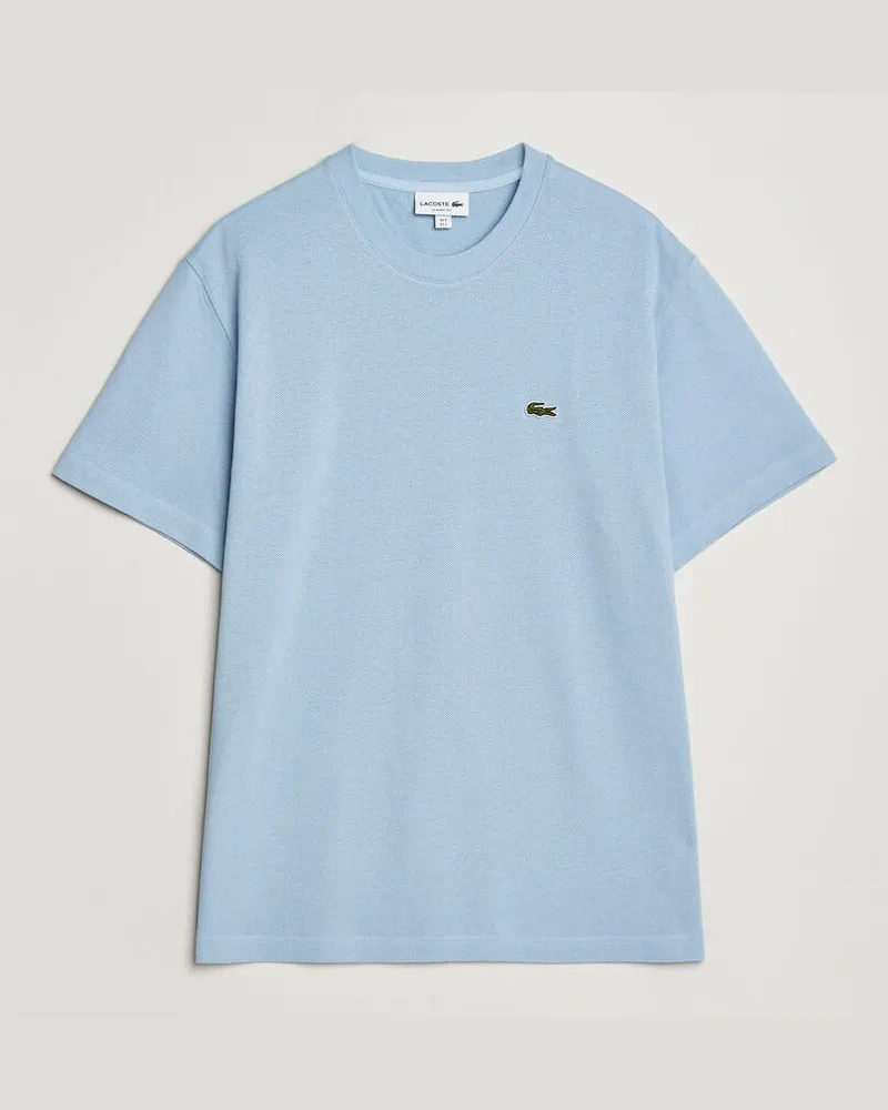 Lacoste Cotton/Linen Pique T-Shirt Light Blue Blau