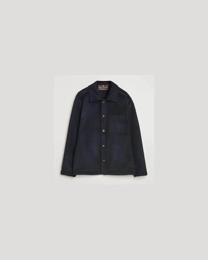 Oscar Jacobson Maddan Wool/Cashmere Shirt Jacket Navy Blau