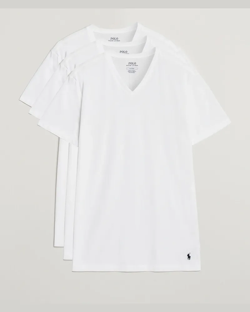 Ralph Lauren 3-Pack V Neck T-Shirt White Weiß