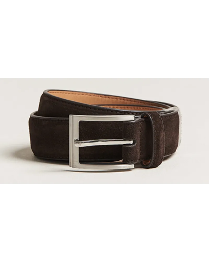 Loake 1880 William Suede Belt Dark Brown Braun