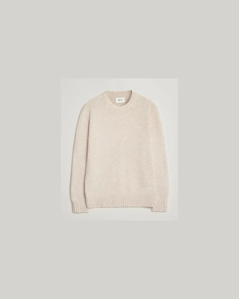 NN 07 Lee Wool Knitted Sweater Ivory Weiß