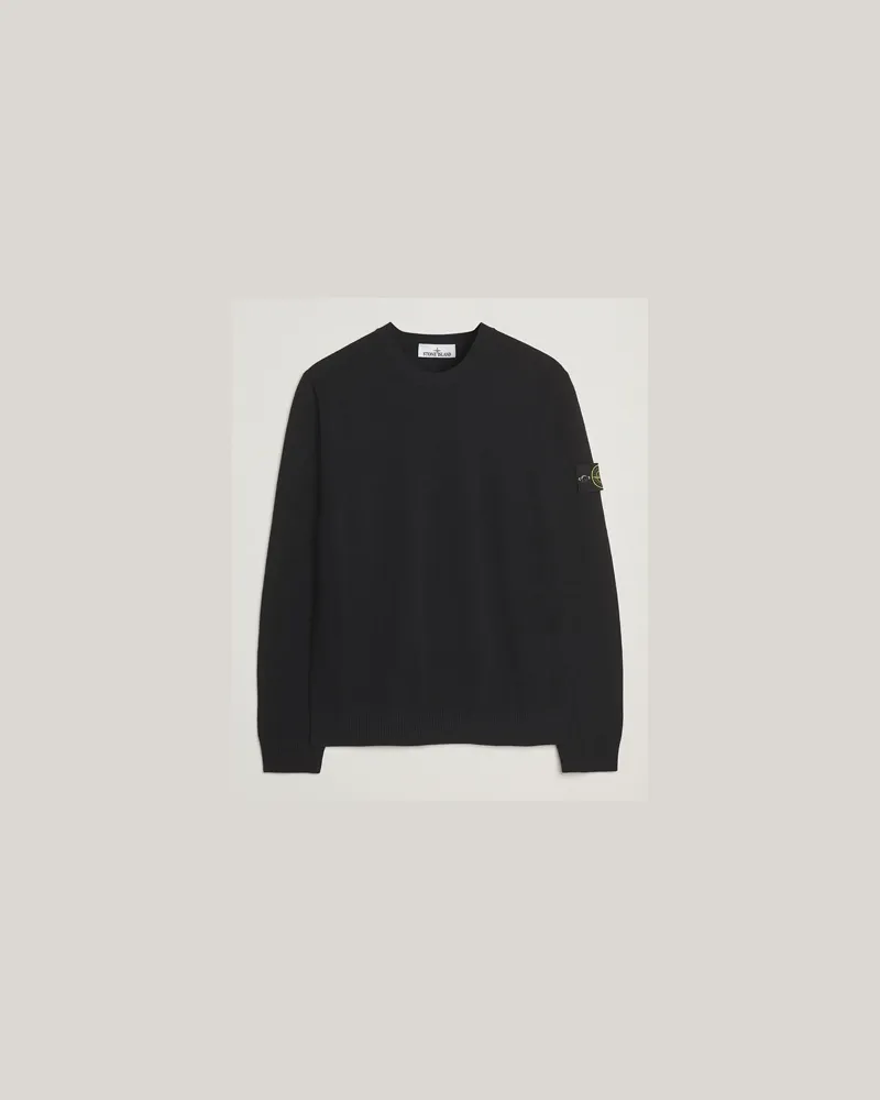 Stone Island Stretch Wool Knitted Jumper Black Schwarz